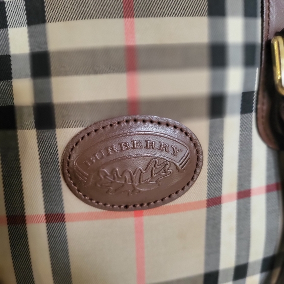 Burberry Nova Check Shadow Horse Handbag Brown Leather Canvas - Picture 6 of 12